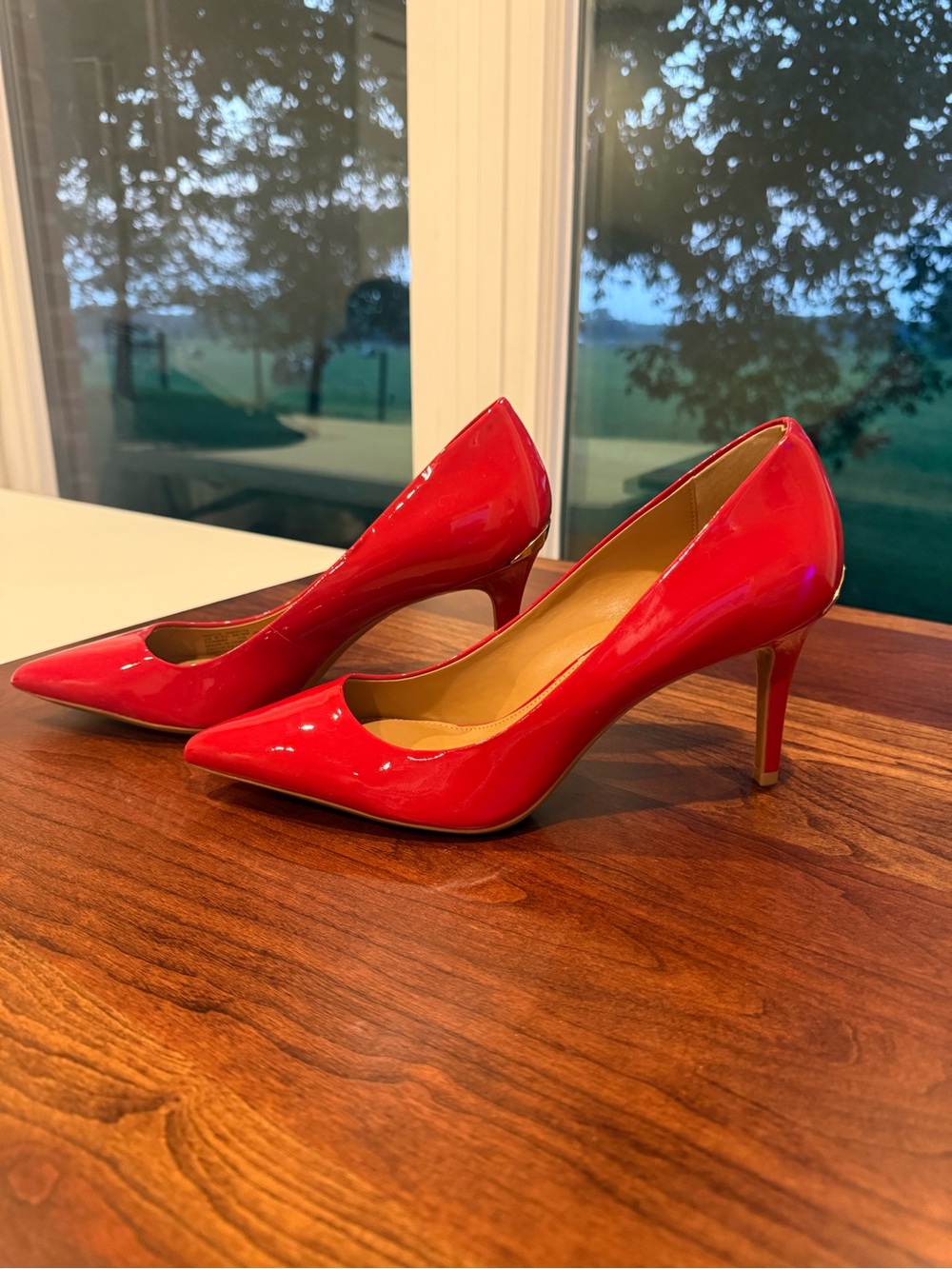 Calvin Klein Red Patent Pointed-Toe Pump - Picture 3 of 7